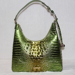 BRAHMIN Tabitha Shoulder Bag Cacti Green Melbourne Leather Tote Bag Purse